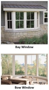 bay window and bow window 